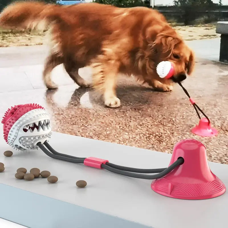 Dog Chew Toy Balls, Pet Supplies Bite-Resistant Suction Cup Balls, Molar Food Leaking Dog Toy