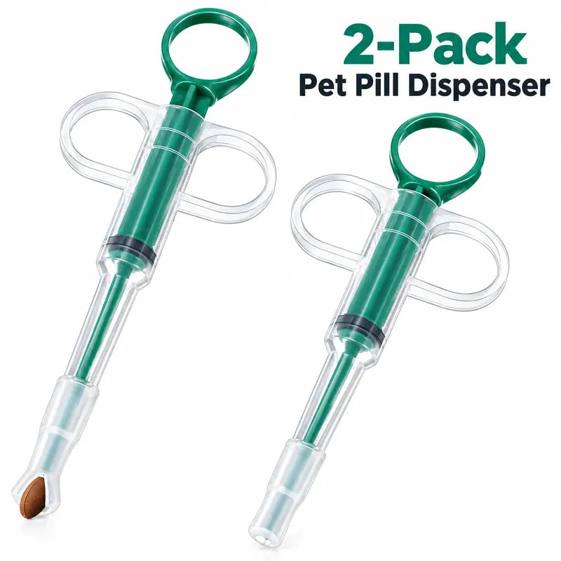2-Pack Pet Pill Dispenser for Cats & Dogs, Soft-Tip Pill Shooter & Liquid Medicine Syringe, Pet Medication Feeder for Tablets, Capsules & Oral Medicine