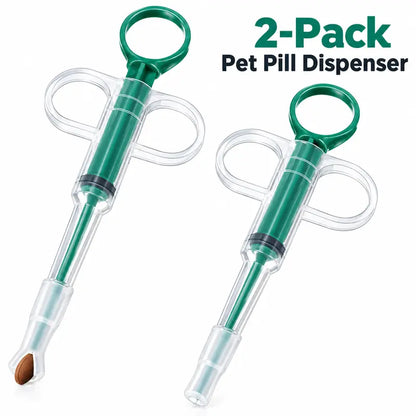 2-Pack Pet Pill Dispenser for Cats & Dogs, Soft-Tip Pill Shooter & Liquid Medicine Syringe, Pet Medication Feeder for Tablets, Capsules & Oral Medicine