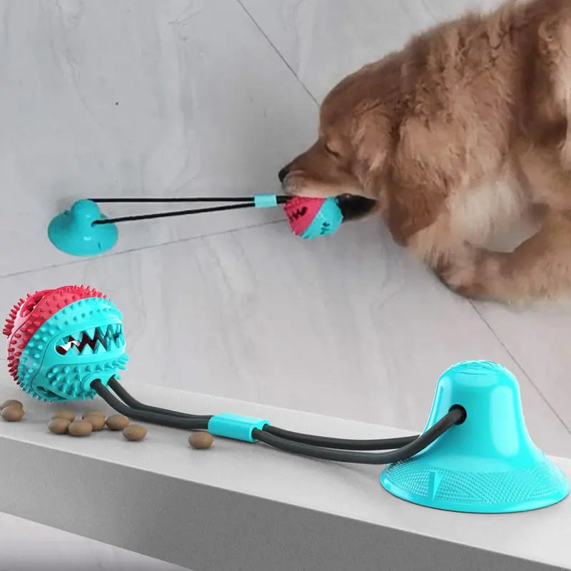 Dog Chew Toy Balls, Pet Supplies Bite-Resistant Suction Cup Balls, Molar Food Leaking Dog Toy