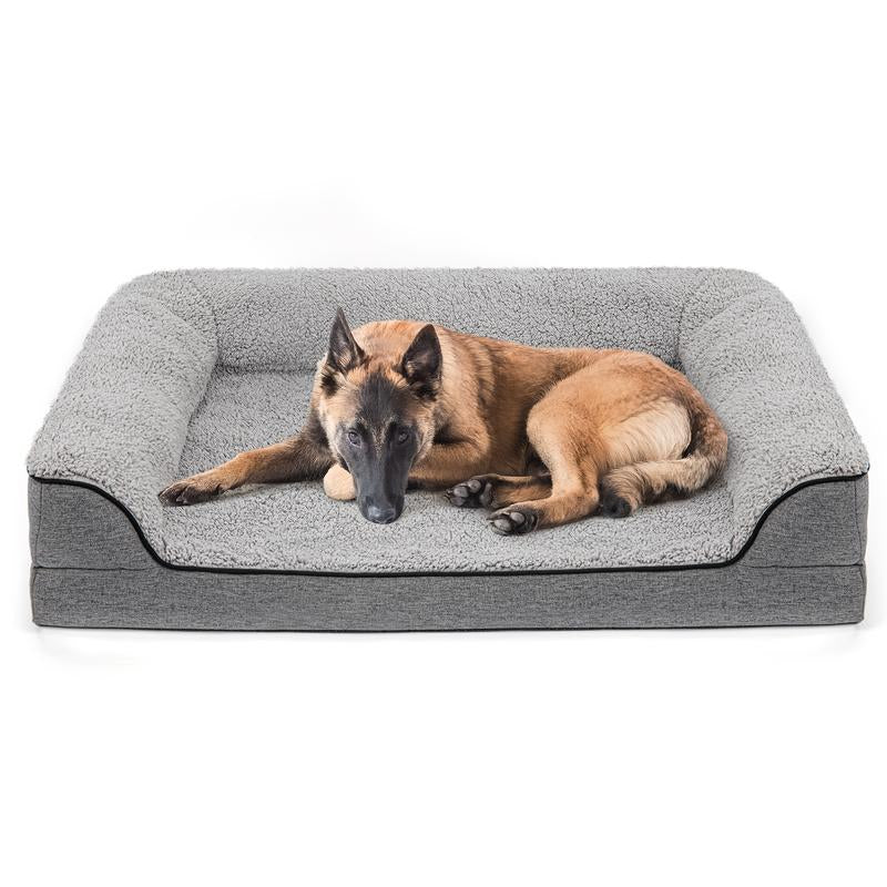 Bolster Couch Dog Bed for Large Dogs, Orthopedic Dog Bed, Removable Washable Cover Pet Bed, Foam Nonskid Dog Mat
