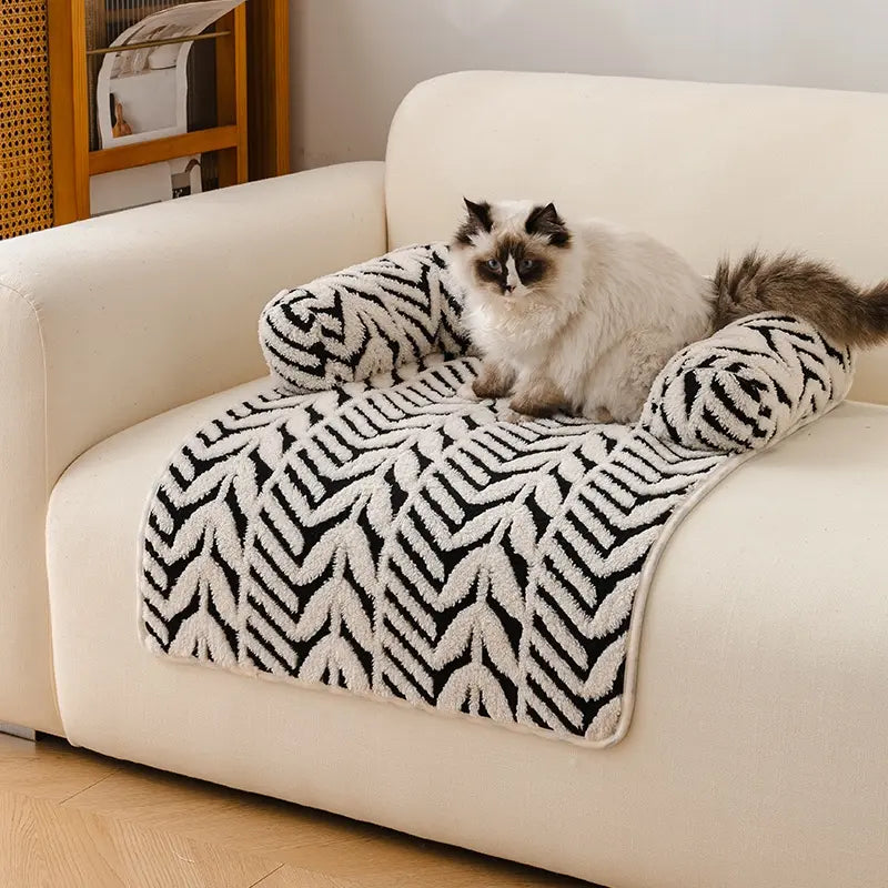 Cozy Pet Couch Bed for Dogs and Cats, Soft Bolster Sofa Protector Mat, Machine-Washable Pet Lounger, Comfortable Dog Bed for Couch, Human Bed and Floor, Easy to Clean, Home