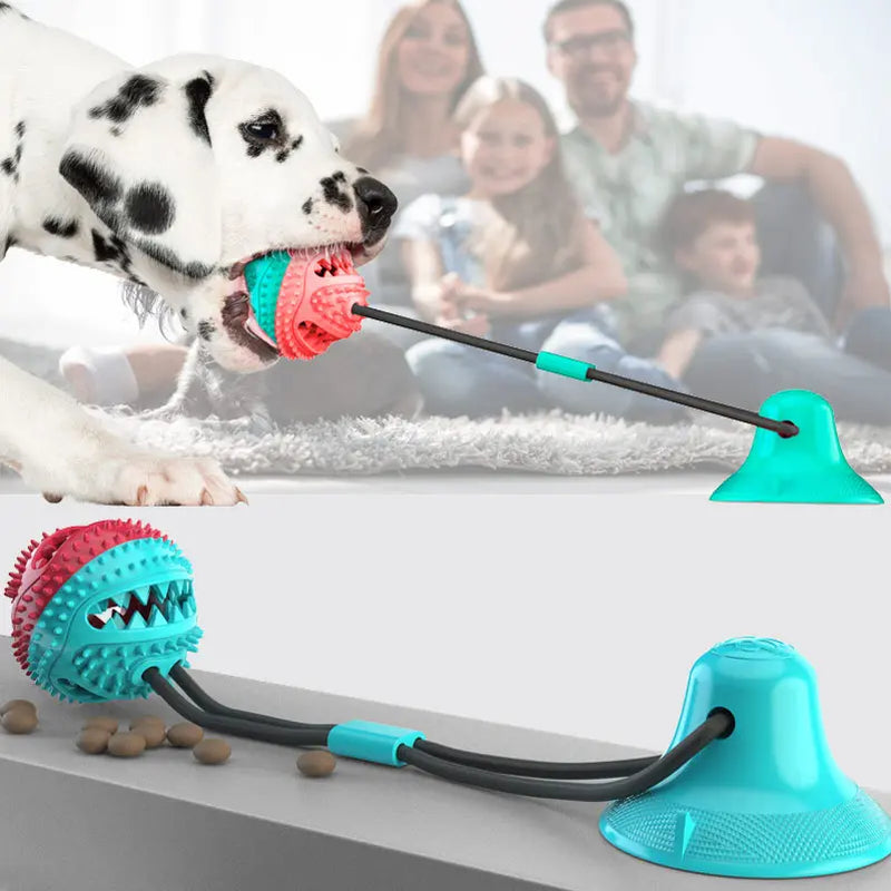 Dog Chew Toy Balls, Pet Supplies Bite-Resistant Suction Cup Balls, Molar Food Leaking Dog Toy
