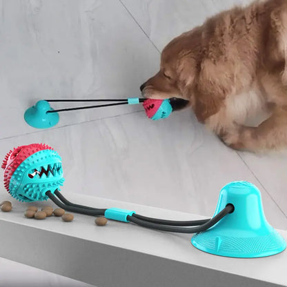Dog Chew Toy Balls, Pet Supplies Bite-Resistant Suction Cup Balls, Molar Food Leaking Dog Toy