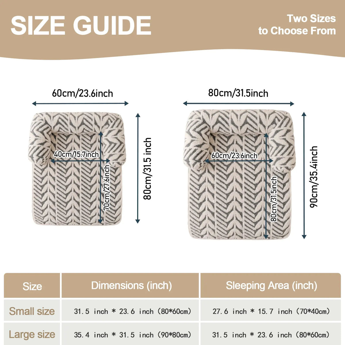 Cozy Pet Couch Bed for Dogs and Cats, Soft Bolster Sofa Protector Mat, Machine-Washable Pet Lounger, Comfortable Dog Bed for Couch, Human Bed and Floor, Easy to Clean, Home