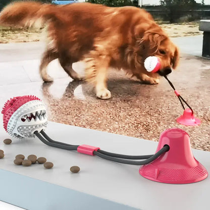 Dog Chew Toy Balls, Pet Supplies Bite-Resistant Suction Cup Balls, Molar Food Leaking Dog Toy