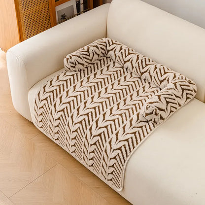 Cozy Pet Couch Bed for Dogs and Cats, Soft Bolster Sofa Protector Mat, Machine-Washable Pet Lounger, Comfortable Dog Bed for Couch, Human Bed and Floor, Easy to Clean, Home