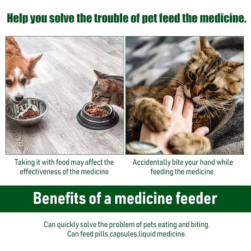 2-Pack Pet Pill Dispenser for Cats & Dogs, Soft-Tip Pill Shooter & Liquid Medicine Syringe, Pet Medication Feeder for Tablets, Capsules & Oral Medicine