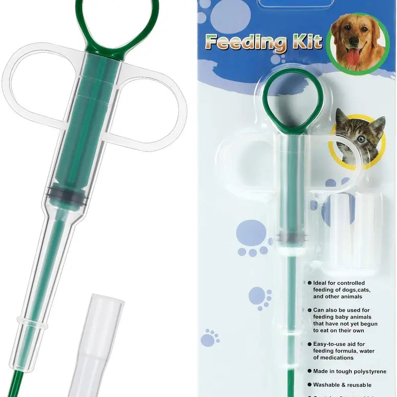 2-Pack Pet Pill Dispenser for Cats & Dogs, Soft-Tip Pill Shooter & Liquid Medicine Syringe, Pet Medication Feeder for Tablets, Capsules & Oral Medicine