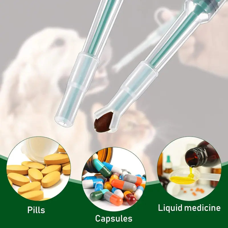 2-Pack Pet Pill Dispenser for Cats & Dogs, Soft-Tip Pill Shooter & Liquid Medicine Syringe, Pet Medication Feeder for Tablets, Capsules & Oral Medicine