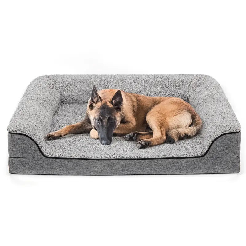 Bolster Couch Dog Bed for Large Dogs, Orthopedic Dog Bed, Removable Washable Cover Pet Bed, Foam Nonskid Dog Mat