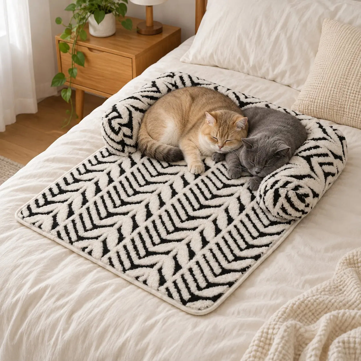 Cozy Pet Couch Bed for Dogs and Cats, Soft Bolster Sofa Protector Mat, Machine-Washable Pet Lounger, Comfortable Dog Bed for Couch, Human Bed and Floor, Easy to Clean, Home
