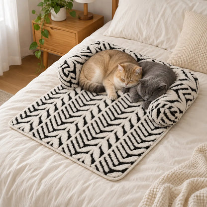 Cozy Pet Couch Bed for Dogs and Cats, Soft Bolster Sofa Protector Mat, Machine-Washable Pet Lounger, Comfortable Dog Bed for Couch, Human Bed and Floor, Easy to Clean, Home