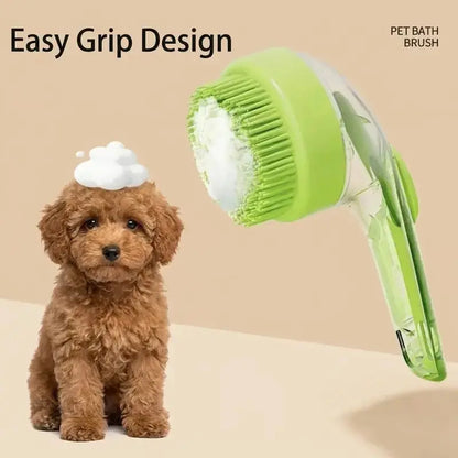 2-In-1 Pet Bath Brush with Soap Dispenser