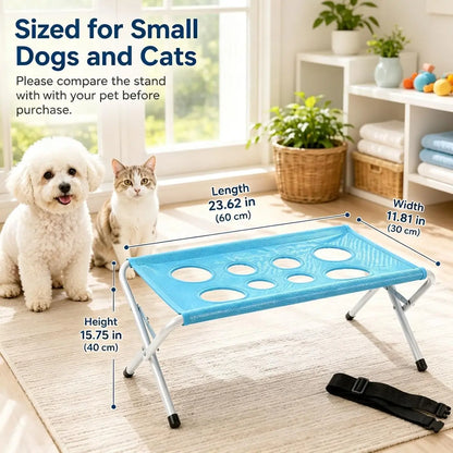 Breathable Mesh Dog Bath Hammock, Pet Grooming Stand with Safety Strap, Wash Support Rack for Cats and Dogs, Portable Bath Holder for Small and Medium Pets, Foldable Pet Supplies