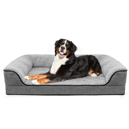 Bolster Couch Dog Bed for Large Dogs, Orthopedic Dog Bed, Removable Washable Cover Pet Bed, Foam Nonskid Dog Mat