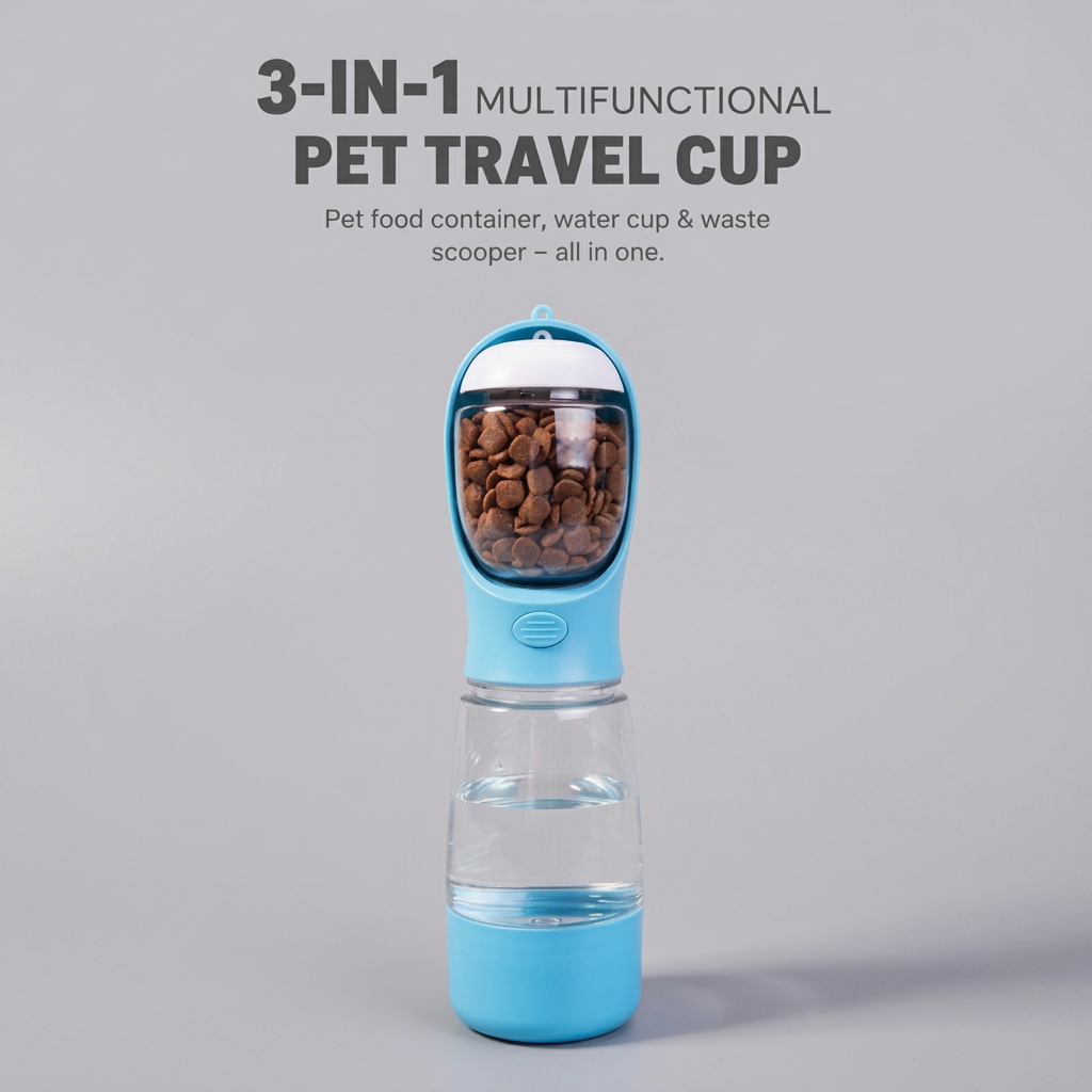 Pet travel cup picture filling the frame without white side borders